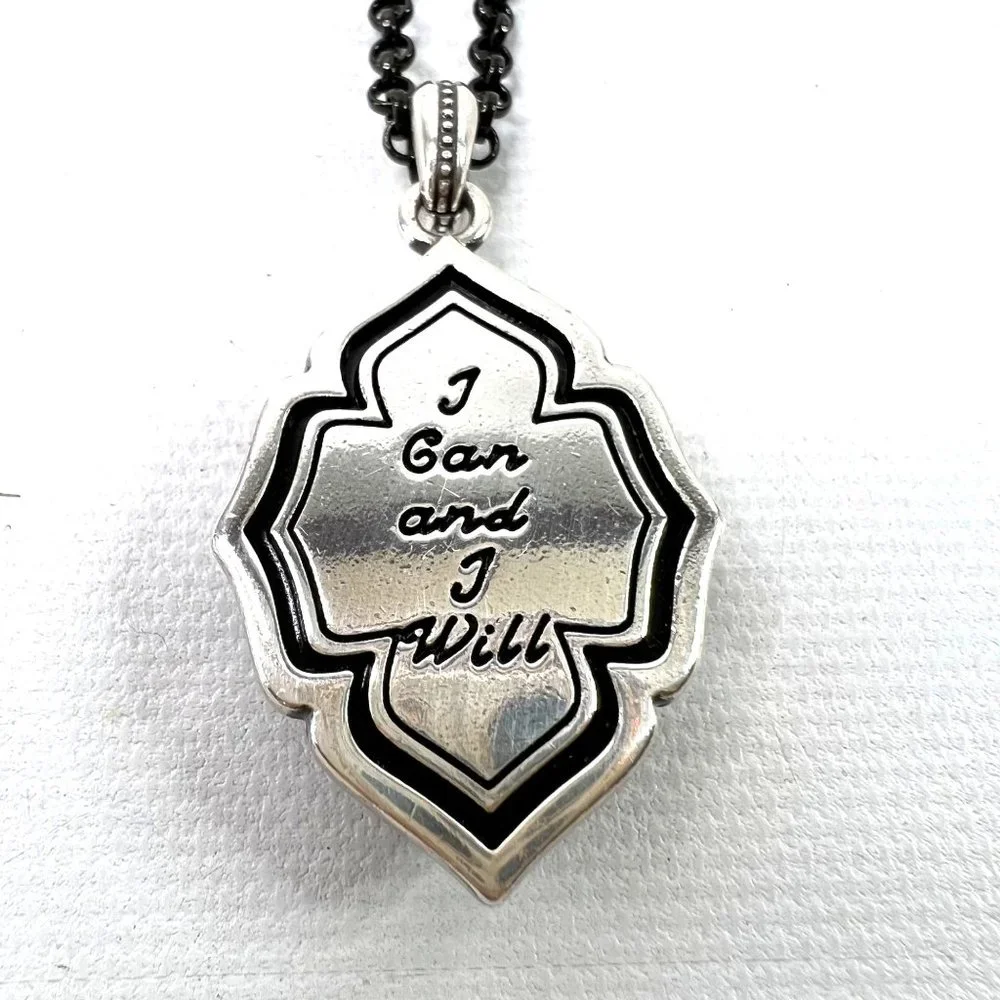 Brighton Monarch Necklaces Set of 2 Love Strength 18" Black Chains - Picture 8 of 10